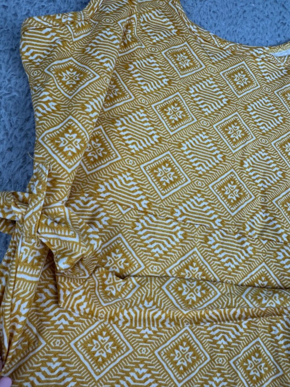 Allthreads Rio Yellow Womens L Diamond Pattern Sleeveless Beach Casual Dress - Picture 5 of 12